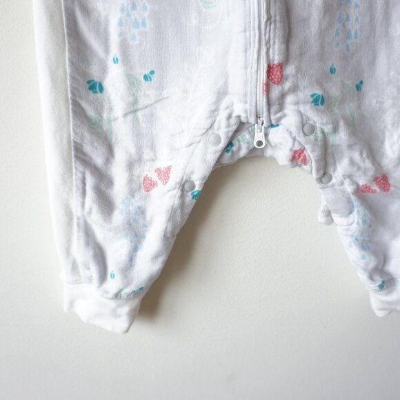 Nest Designs Bamboo Muslin Strawberry Floral Print Sleep Sack White Sz S 6-18m - Picture 3 of 9